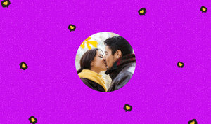 a featured image that says "Second Chance at Love: When Your Heart Isn’t Ready to Let Them Go" on a bright purple background with dotted texture with a circle framed image of a couple kissing each other.